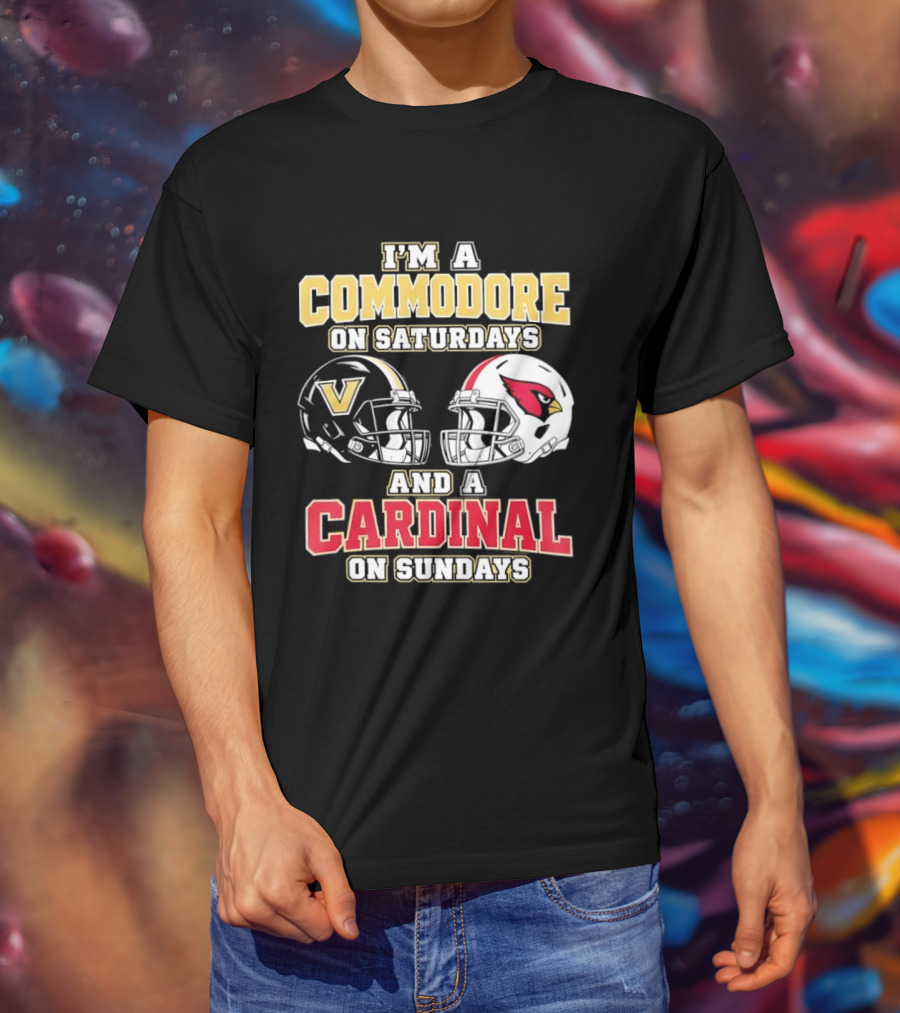 I'm A Commodore On Saturdays And A Cardinal On Sundays Football Helmets T-Shirt