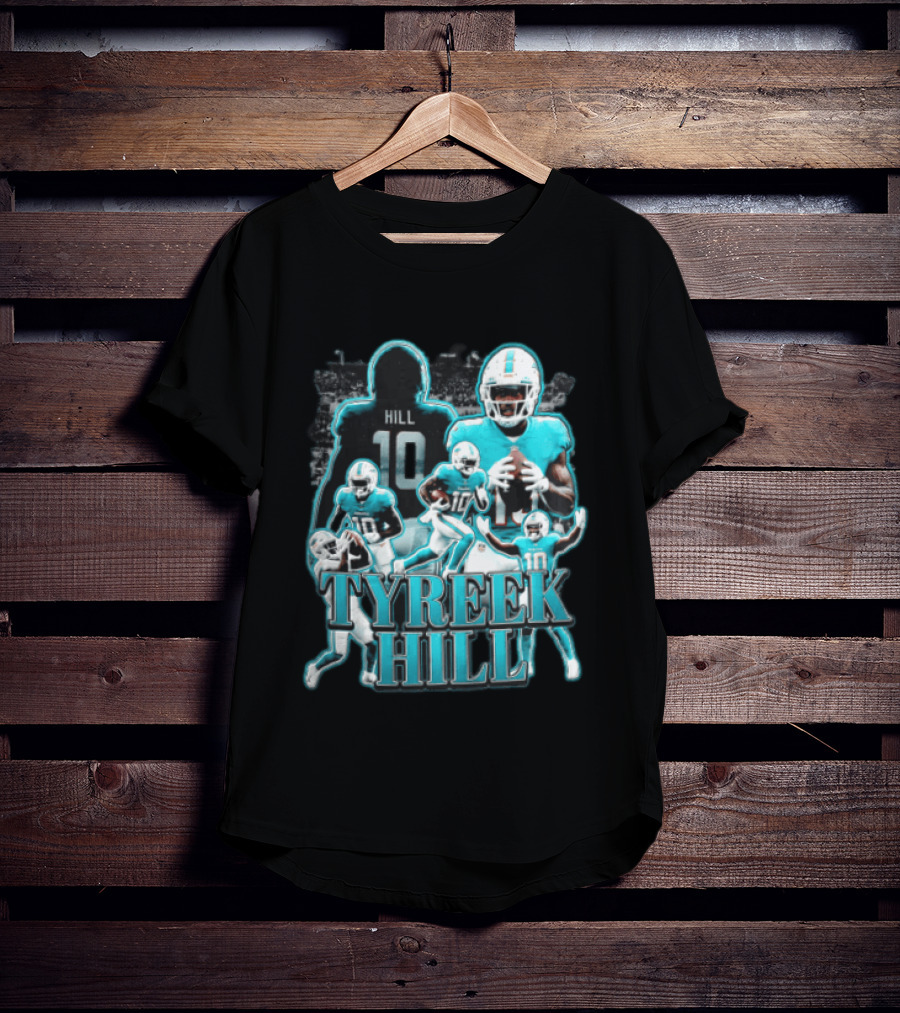 Tyreek Hill Miami Dolphins Football Player Multiple Action Poses T-Shirt