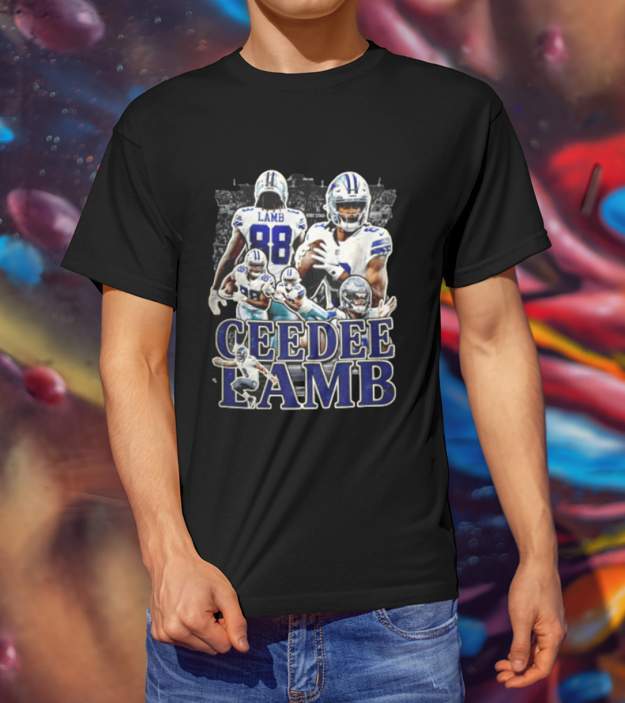 Dallas Cowboys Ceedee Lamb 88 NFL Football Multiple Action Poses T-Shirt