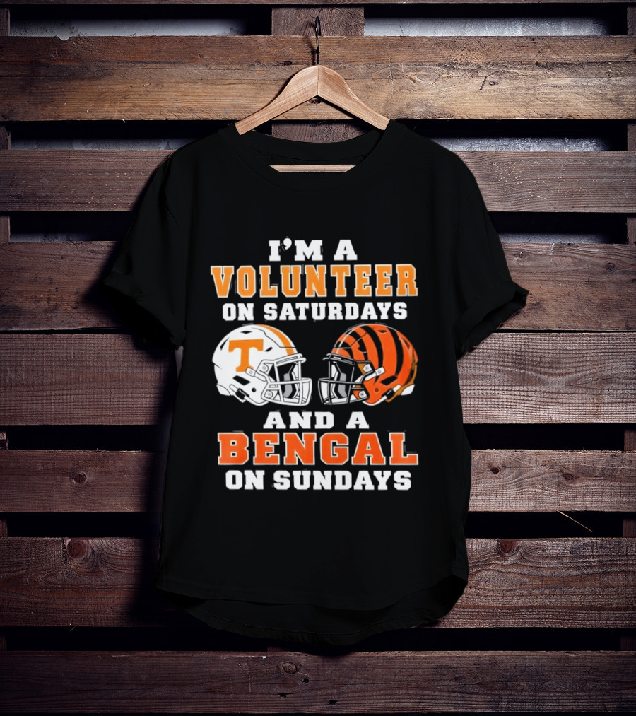 Volunteer On Saturdays Bengal On Sundays Football Helmets T-Shirt