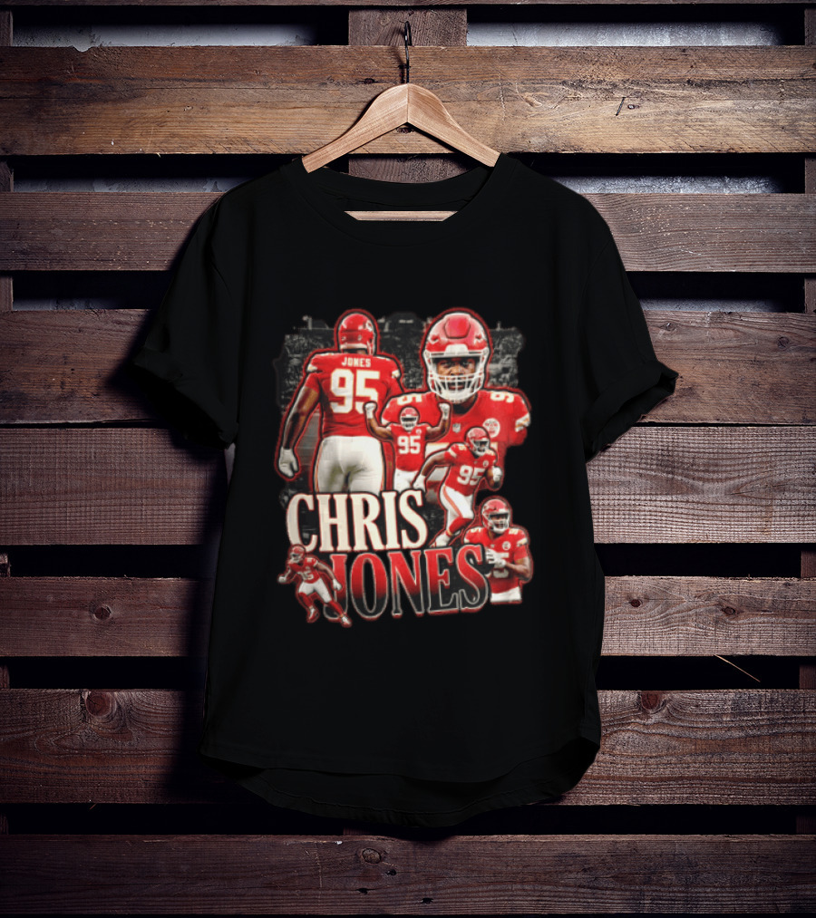 Kansas City Chiefs Chris Jones Football Player 95 Multiple Action Poses T-Shirt