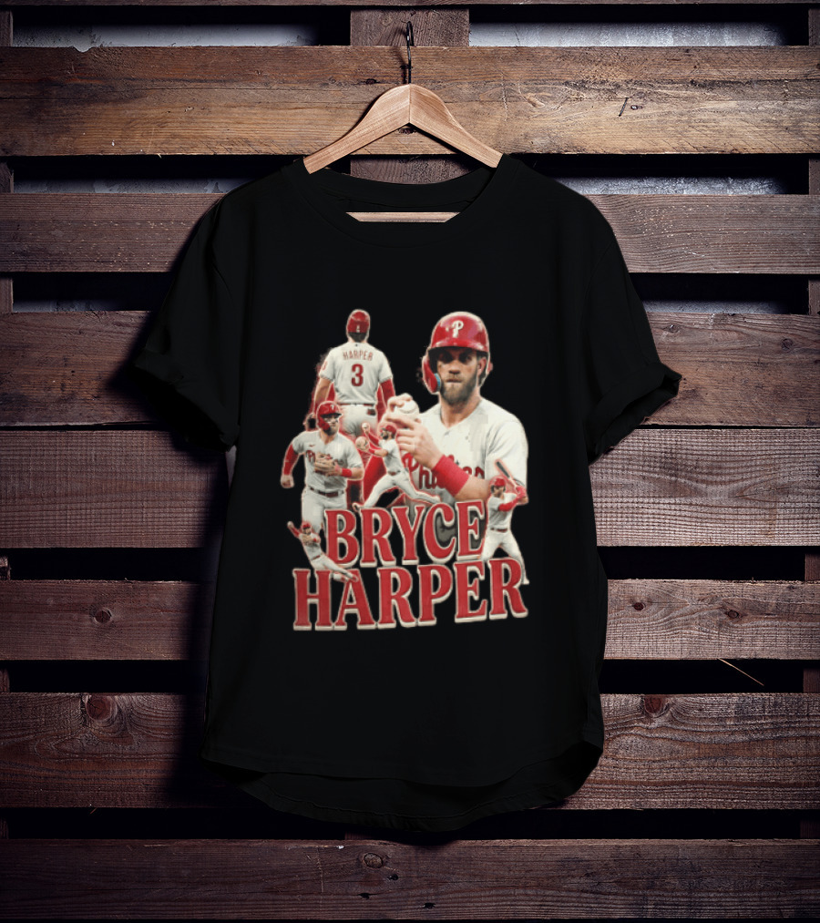 Philadelphia Phillies Bryce Harper Baseball Poses Vintage Look T-Shirt