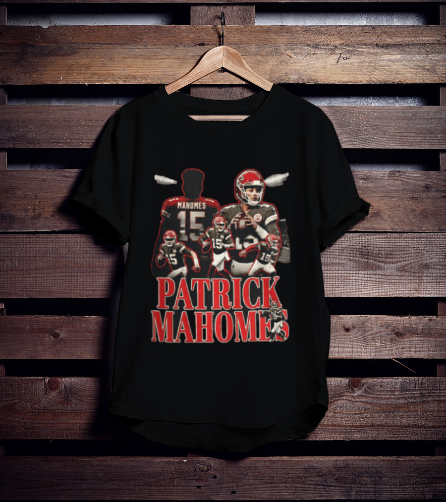 Kansas City Chiefs Patrick Mahomes Vintage Football Player Collage T-Shirt