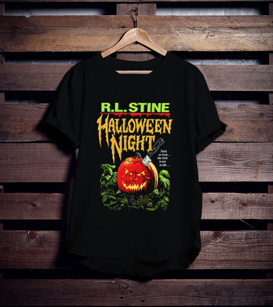 R L Stine Halloween Night Pumpkin Knife Trick Or Treat T-Shirt
