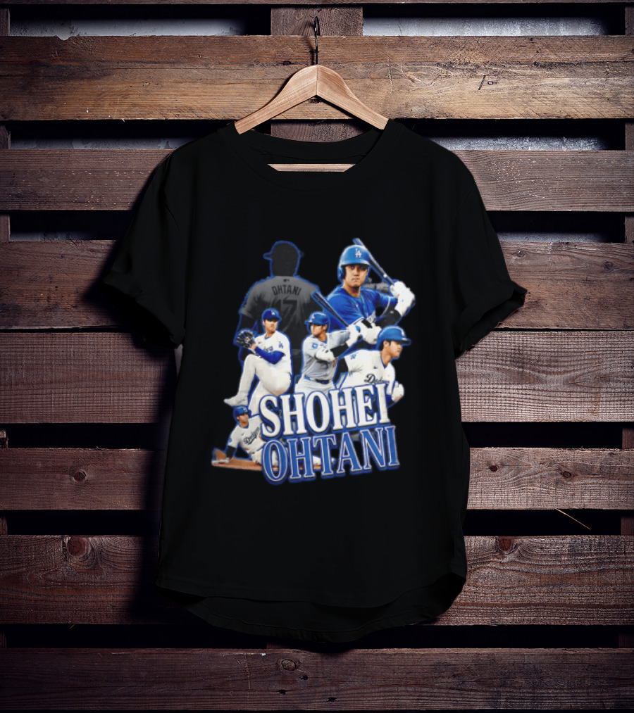 Los Angeles Dodgers Shohei Ohtani Baseball Player Collage T-Shirt