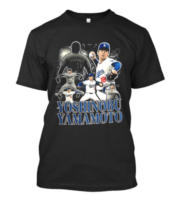 Yoshinobu Yamamoto Los Angeles Dodgers Pitcher Action Poses T-Shirt