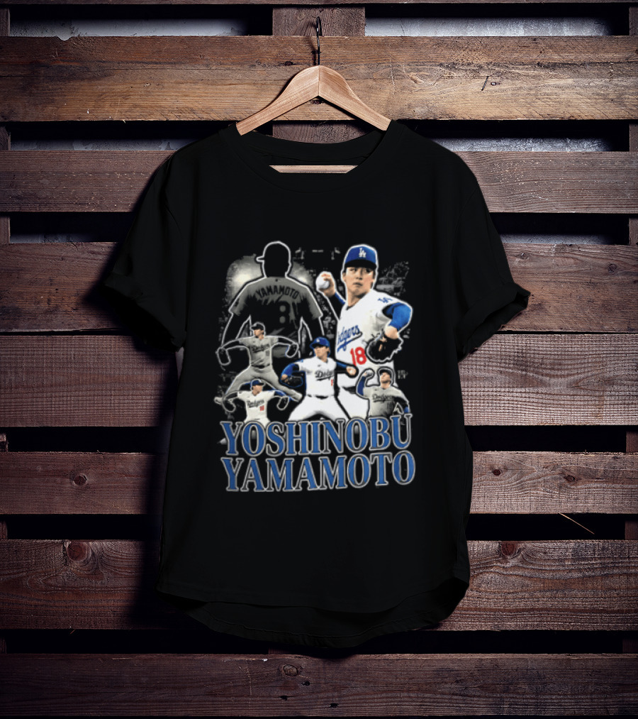 Yoshinobu Yamamoto Los Angeles Dodgers Pitcher Action Poses T-Shirt