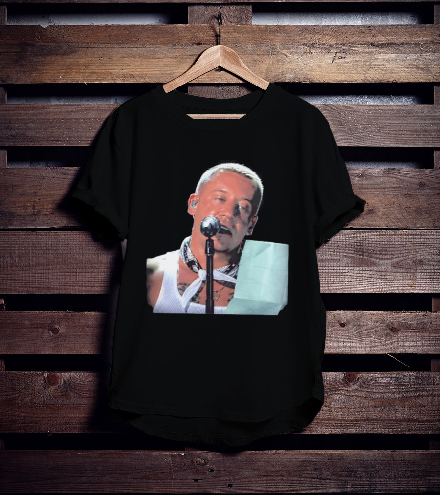 Macklemore White Bandana Performance Look Rapper T-Shirt