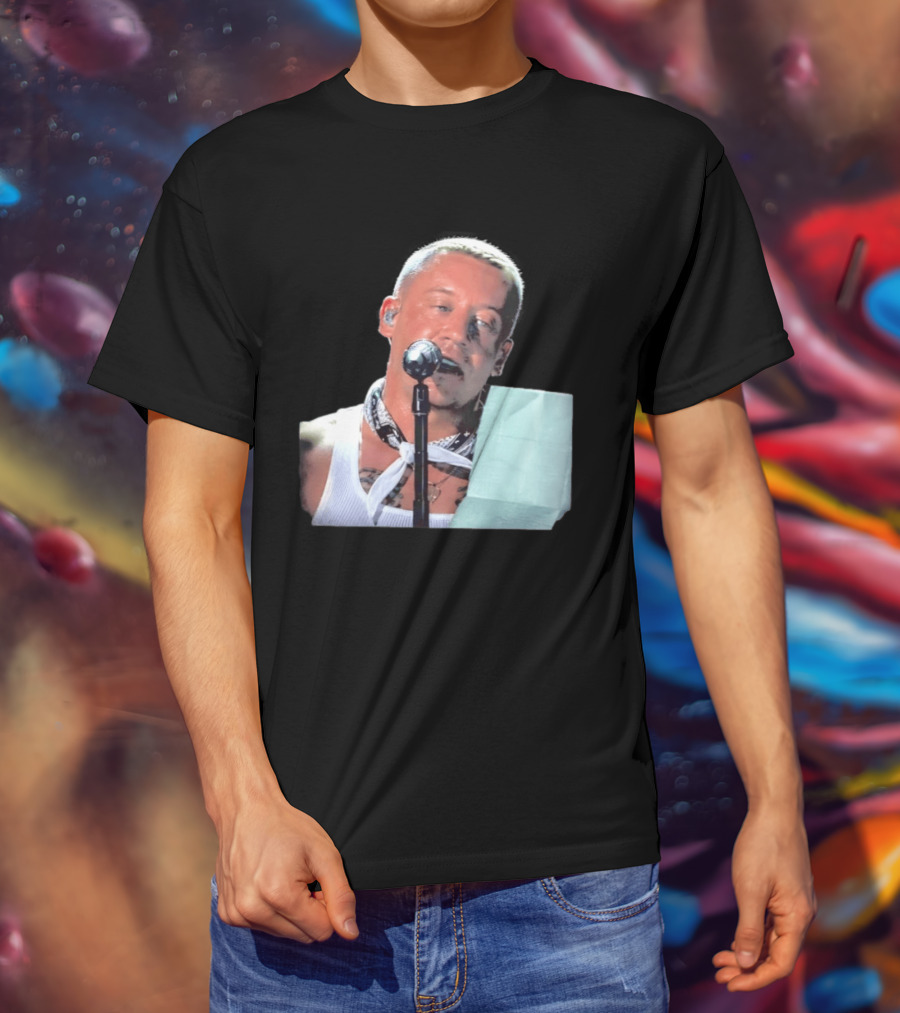 Macklemore White Bandana Performance Look Rapper T-Shirt