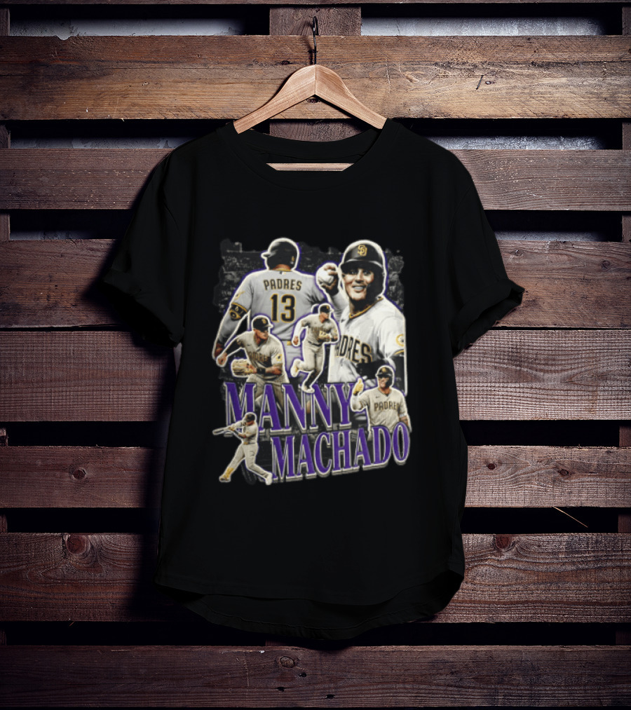 Manny Machado San Diego Padres MLB Baseball Star Player Collage T-Shirt
