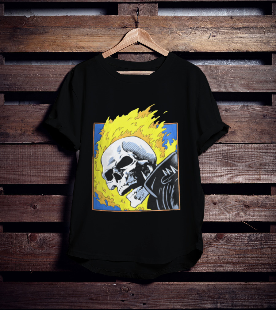 Marvel Ghost Rider Flaming Skull 1976 Comic Cover T-Shirt