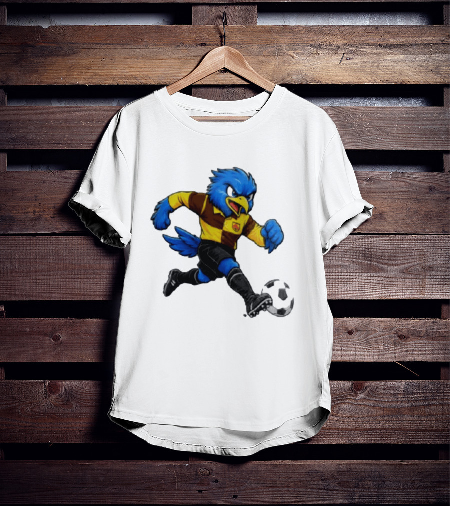 Cardiff Riverside Football Bluebird Mascot Soccer Player T-Shirt