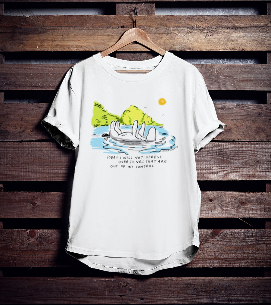 Eeyore Floating Relaxed With Sun Today I Will Not Stress Over Things That Are Out Of My Control T-Shirt