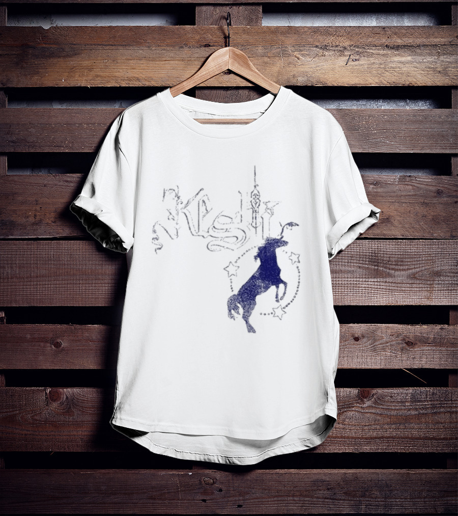 Keshi Stallion Star Circle Horse Blue T-Shirt