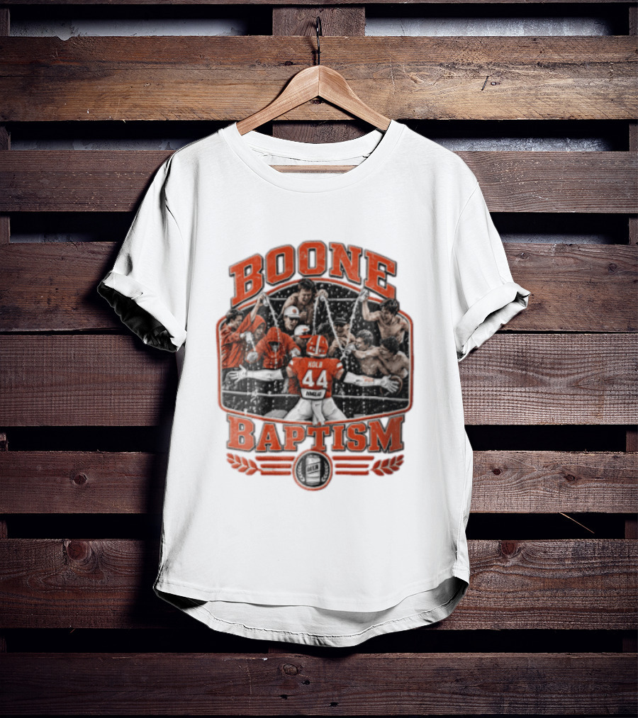 Boone Baptism Kolb Douglas Football Players Spraying Beer Celebration T-Shirt