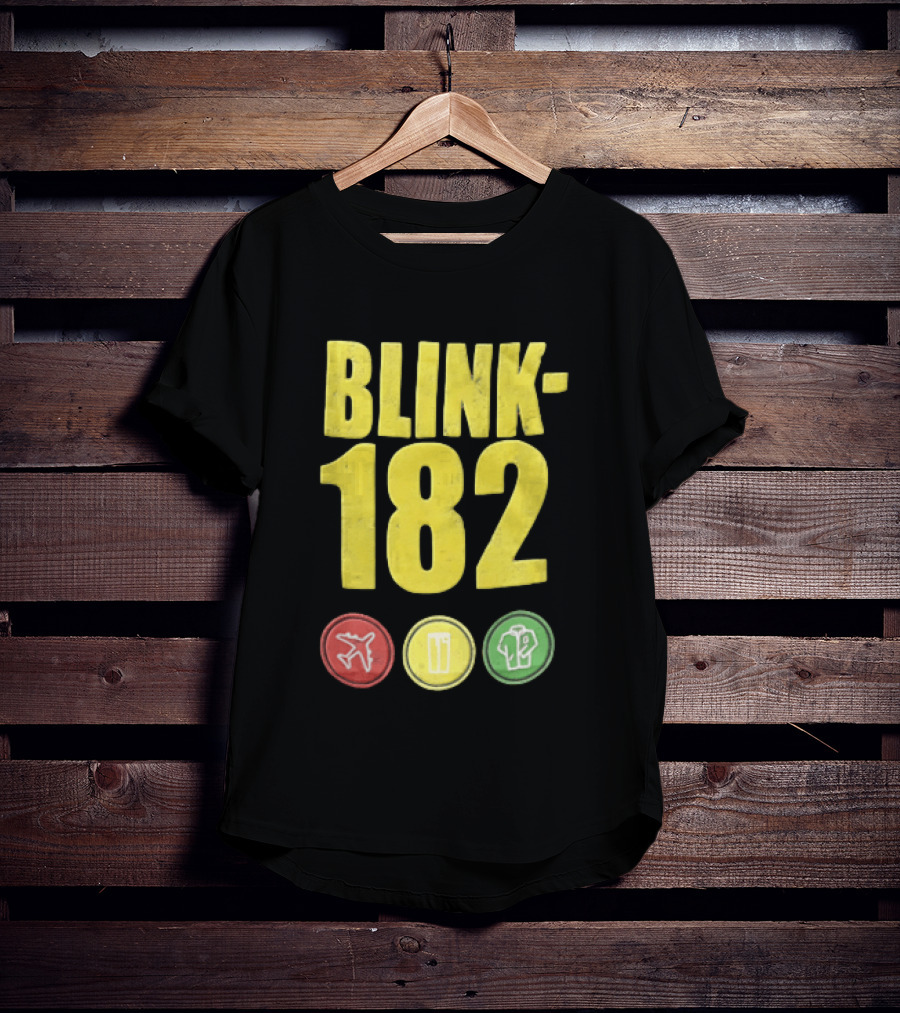Blink 182 Yellow Airplane Glass T-Shirt