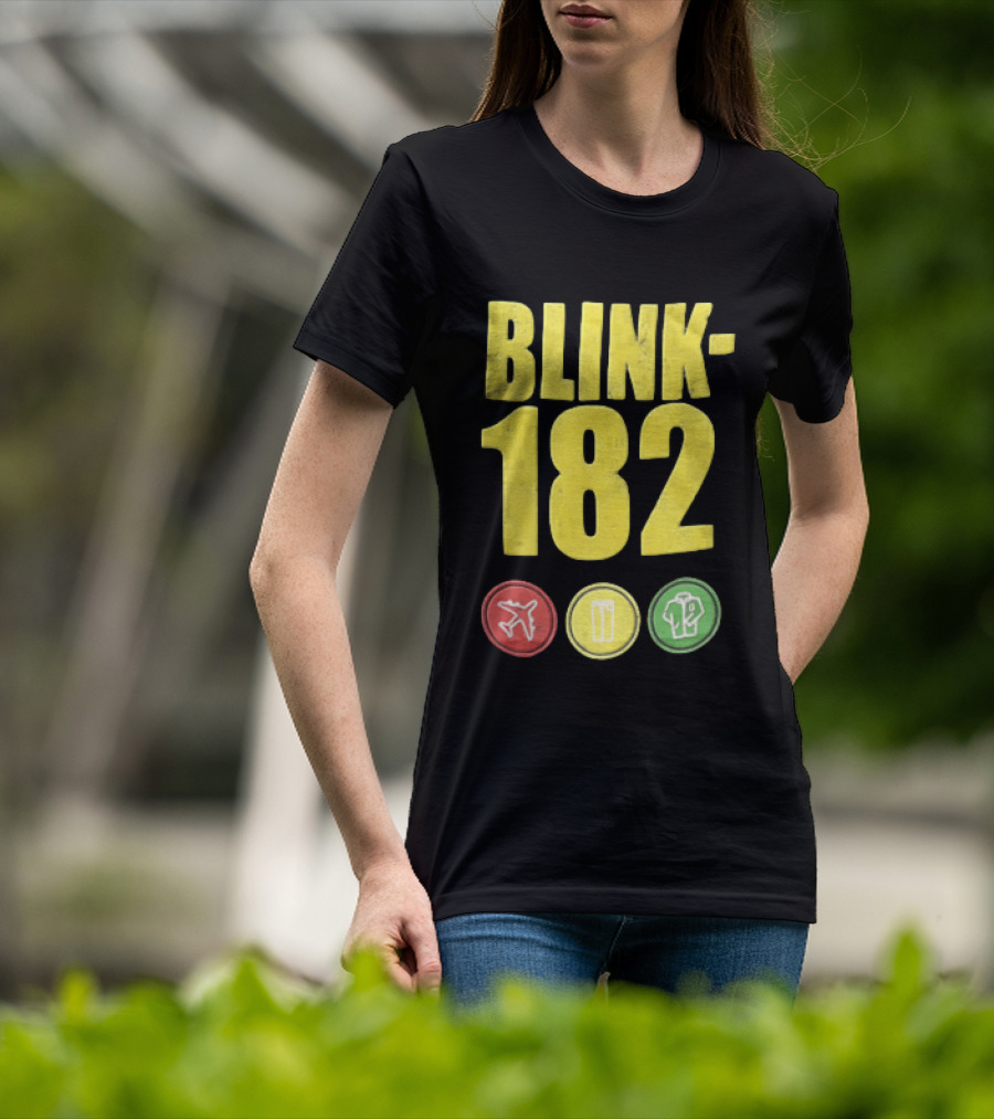 Blink 182 Yellow Airplane Glass T-Shirt