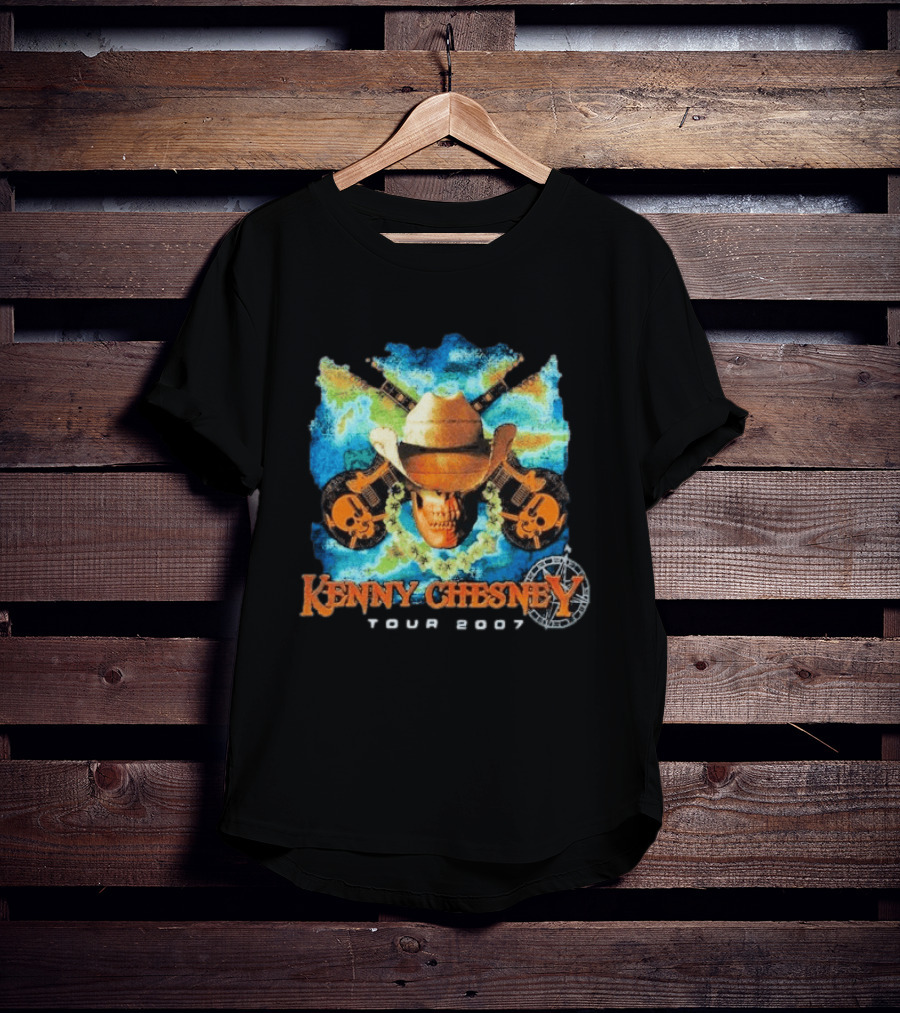 Kenny Chesney Tour 2007 Skull Cowboy Hat Guitar T-Shirt