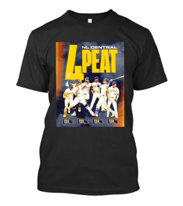 Milwaukee Brewers 4 Peat NL Central Champs 2023 2026 Players Edition T-Shirt