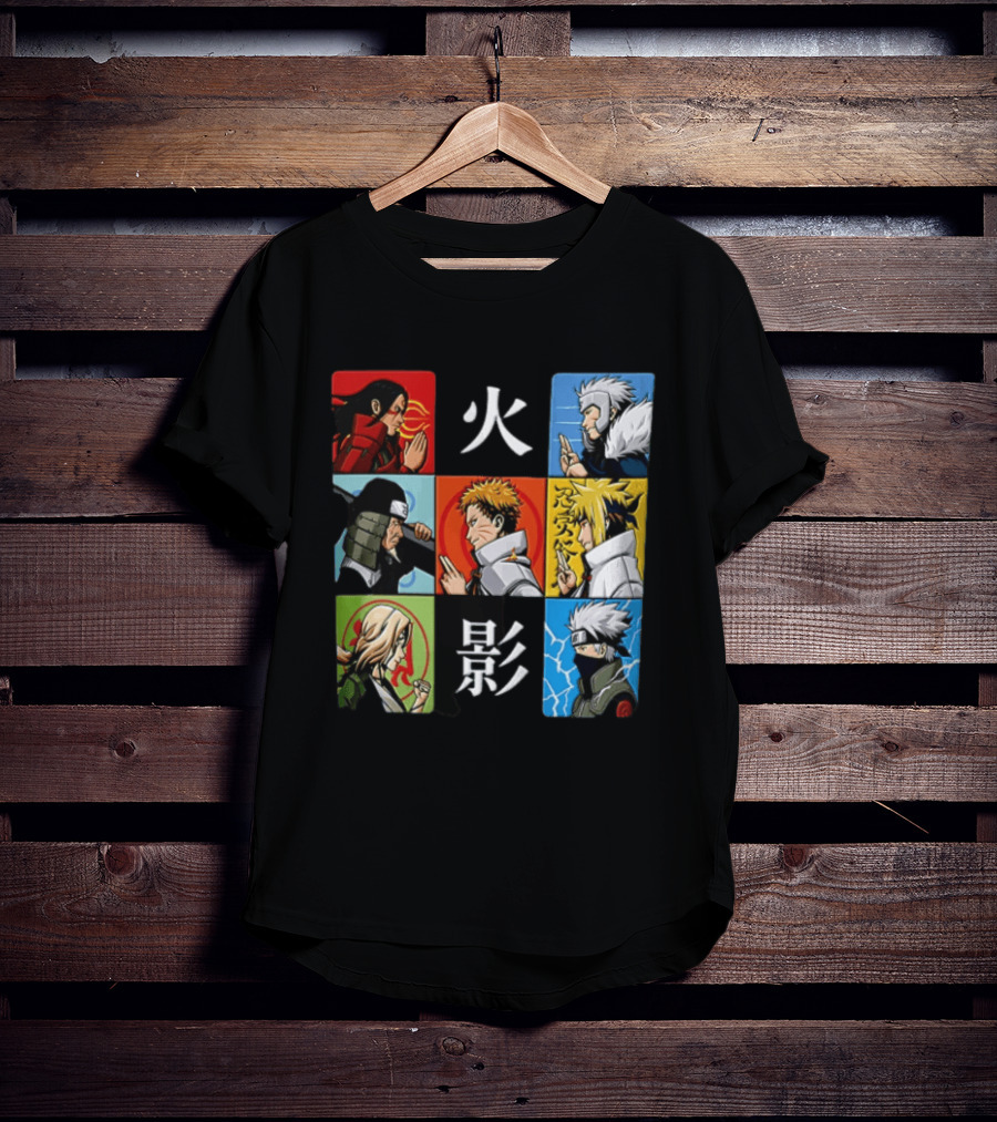 Naruto Leaf Village Hokage Characters Japanese T-Shirt