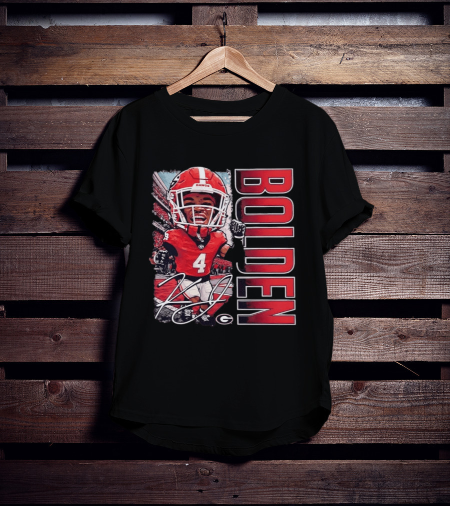 Georgia Bulldogs Football KJ Bolden No 4 Bobble Head Caricature T-Shirt