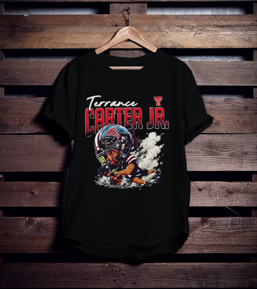 Terrance Carter Jr Texas Tech Red Raiders NCAA Football Bobblehead Caricature T-Shirt