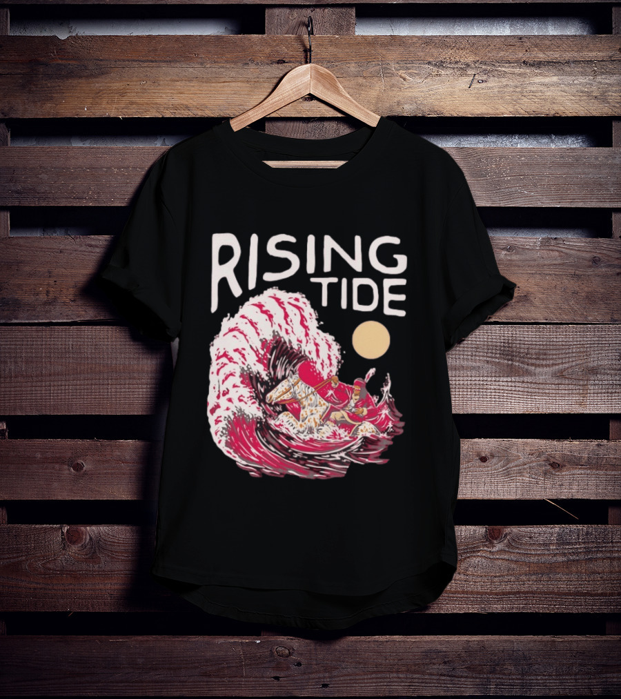 Rising Tide The Great Wave Off Kanagawa Samurai Rider T-Shirt