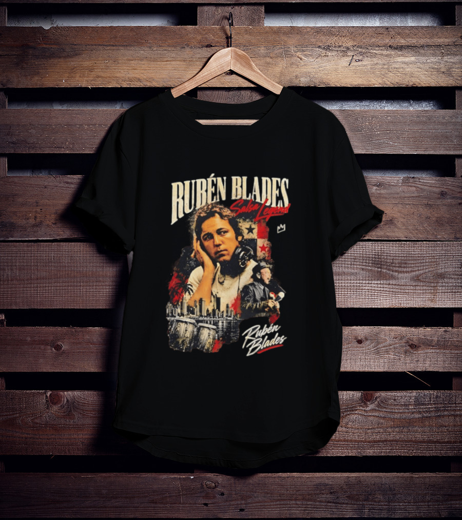 Rubén Blades Salsa Legend Panama City Skyline Musical Legacy T-Shirt