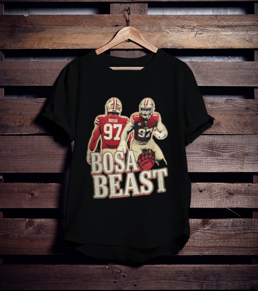 San Francisco 49ers Nick Bosa Beast Bear Claw Football Player 97 T-Shirt