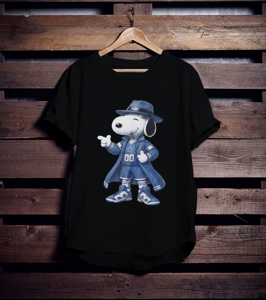 Snoopy Dallas Cowboys 00 Jersey Peanuts Character NFL Team Fan T-Shirt