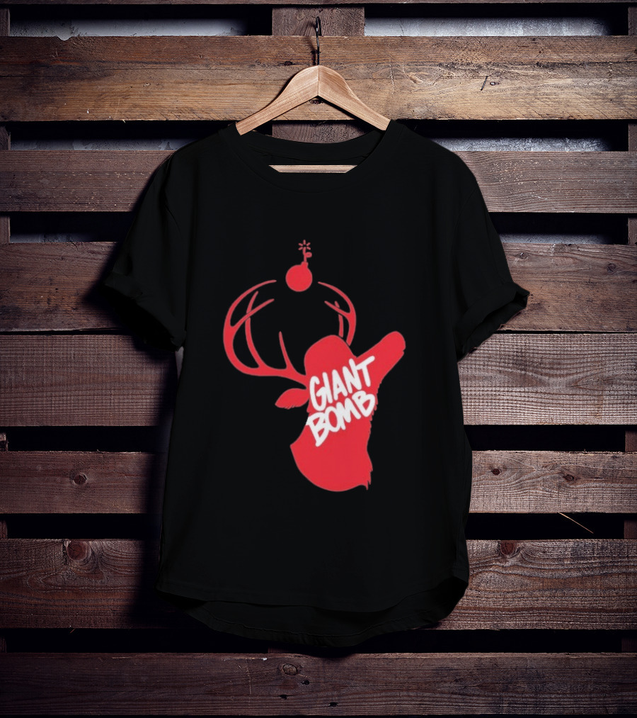 Giant Bomb Red Deer Antlers With Bomb T-Shirt