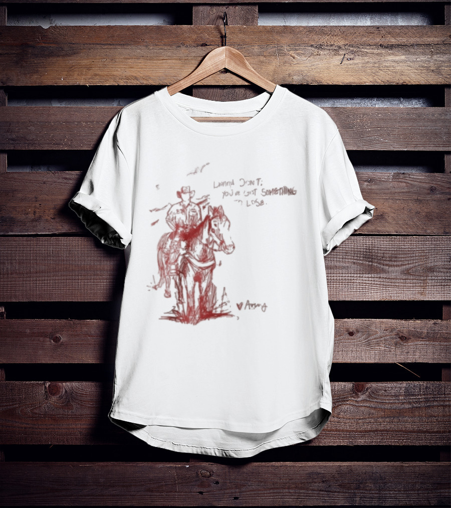 Avery Anna Danny Art Cowboy With Heart And Butterfly T-Shirt