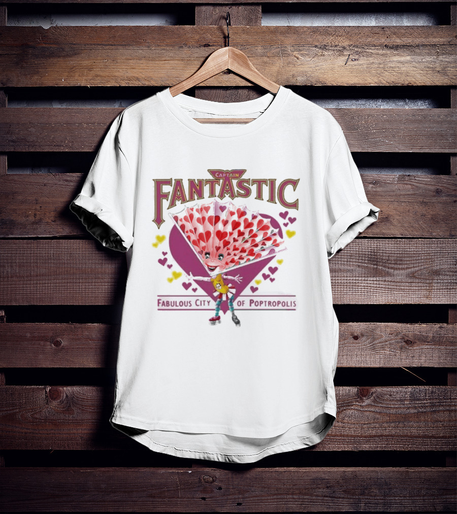 Captain Fantastic Elton John Fabulous City Of Poptropolis Girls Hearts T-Shirt