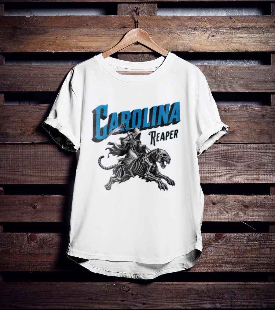 Carolina Reaper Grim Reaper Riding Skeleton Panther T-Shirt