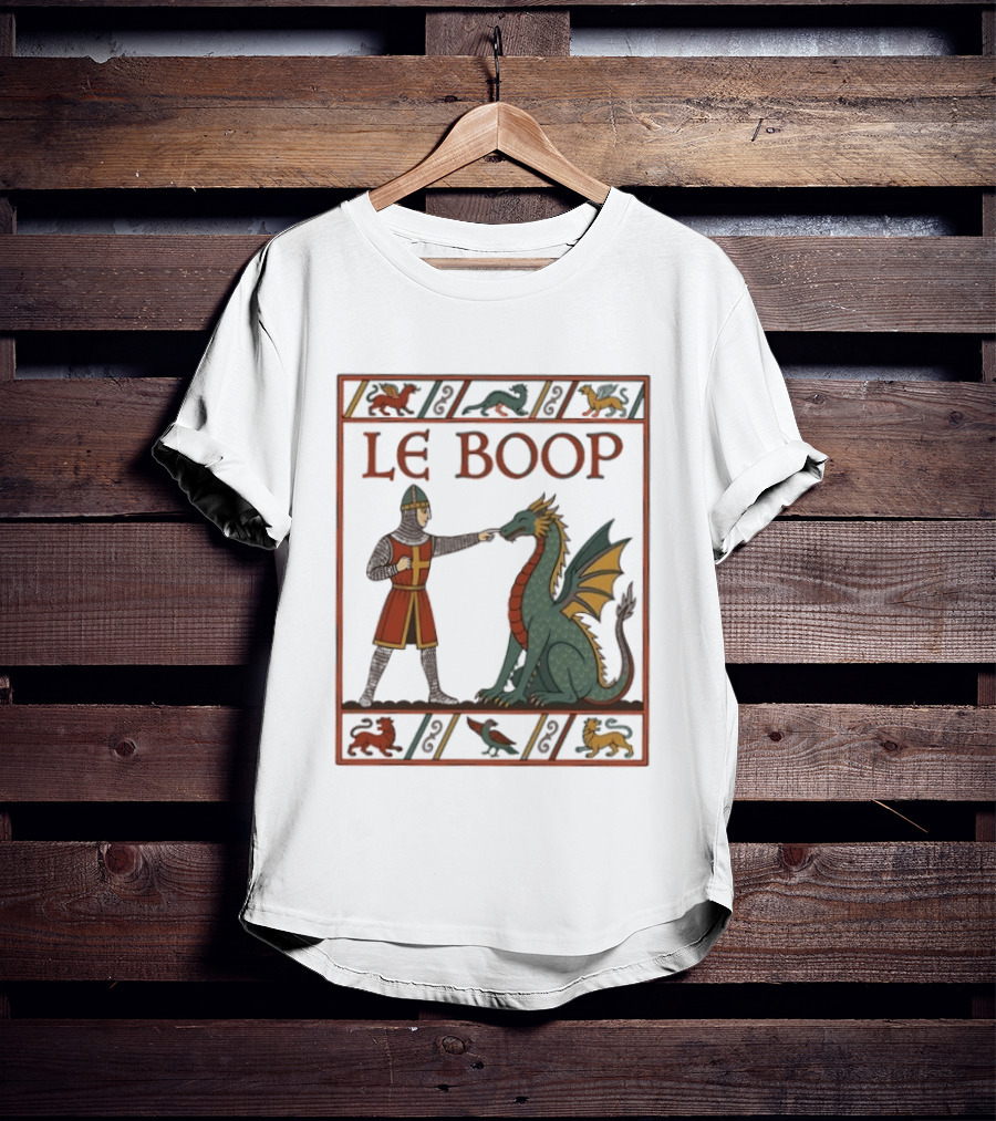 Le Boop Dragon And Knight Nostalgia Fantasy T-Shirt