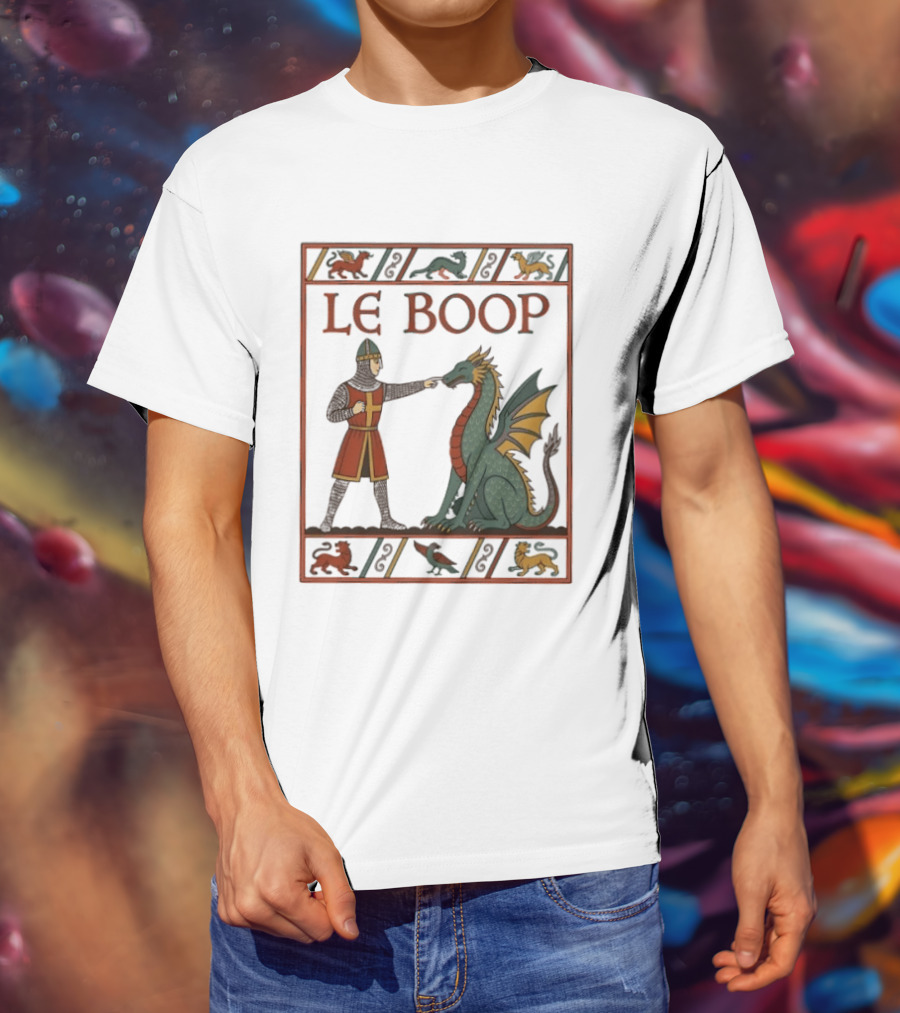 Le Boop Dragon And Knight Nostalgia Fantasy T-Shirt