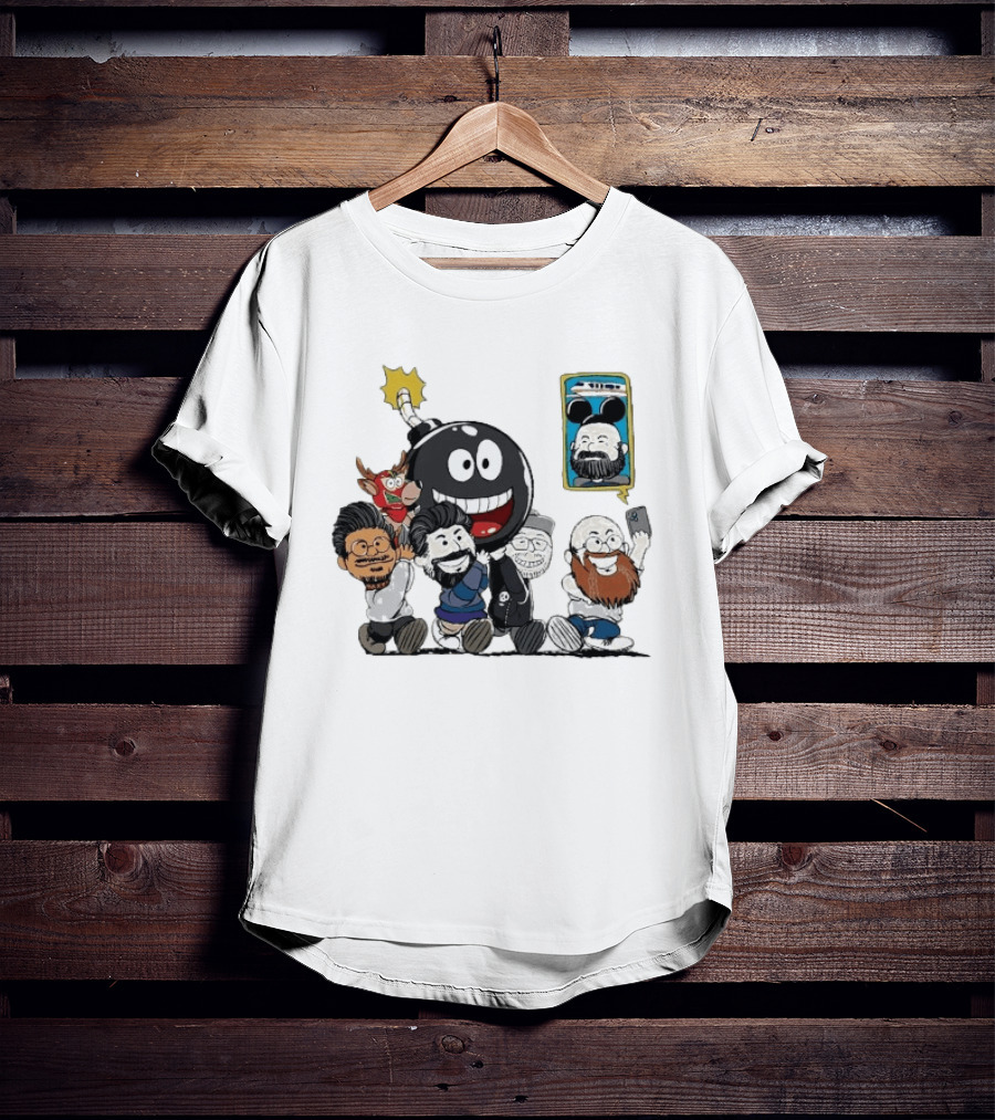 We Bought A Bomb Cartoon Characters With Deer And Giant Bomb T-Shirt