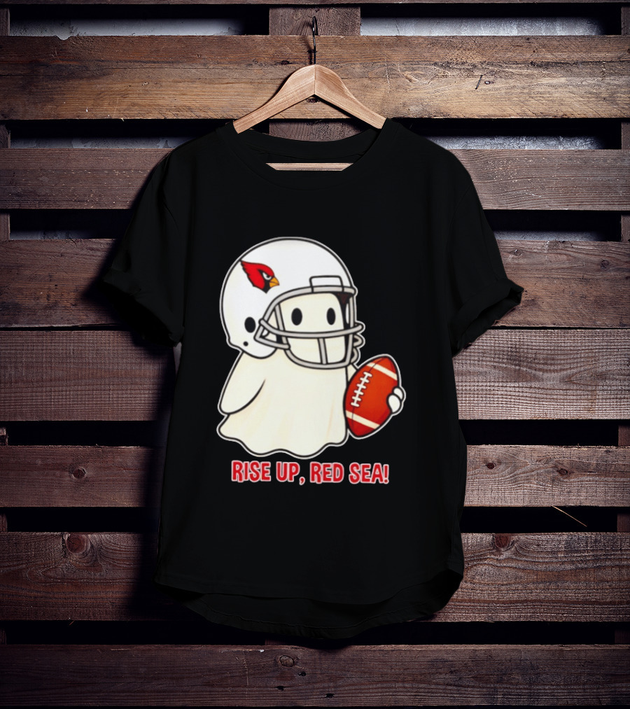 Arizona Cardinals Ghost Football Halloween Rise Up Red Sea 2026 T-Shirt