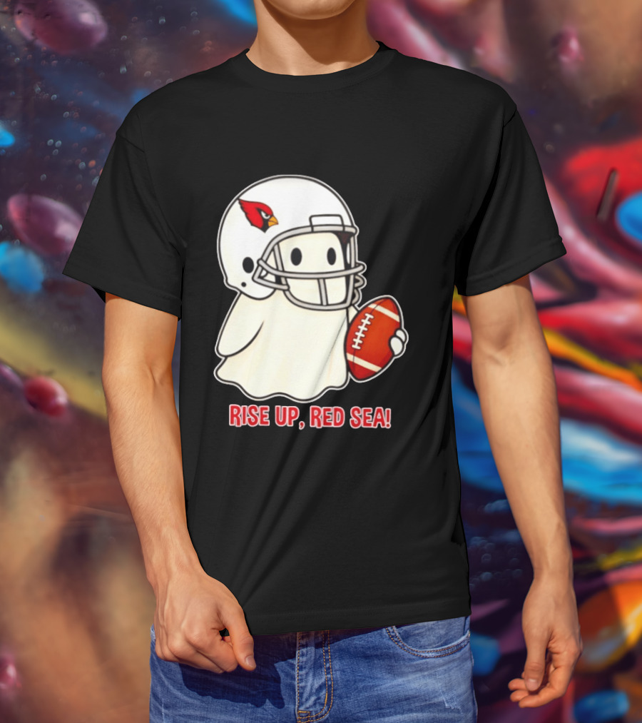 Arizona Cardinals Ghost Football Halloween Rise Up Red Sea 2026 T-Shirt