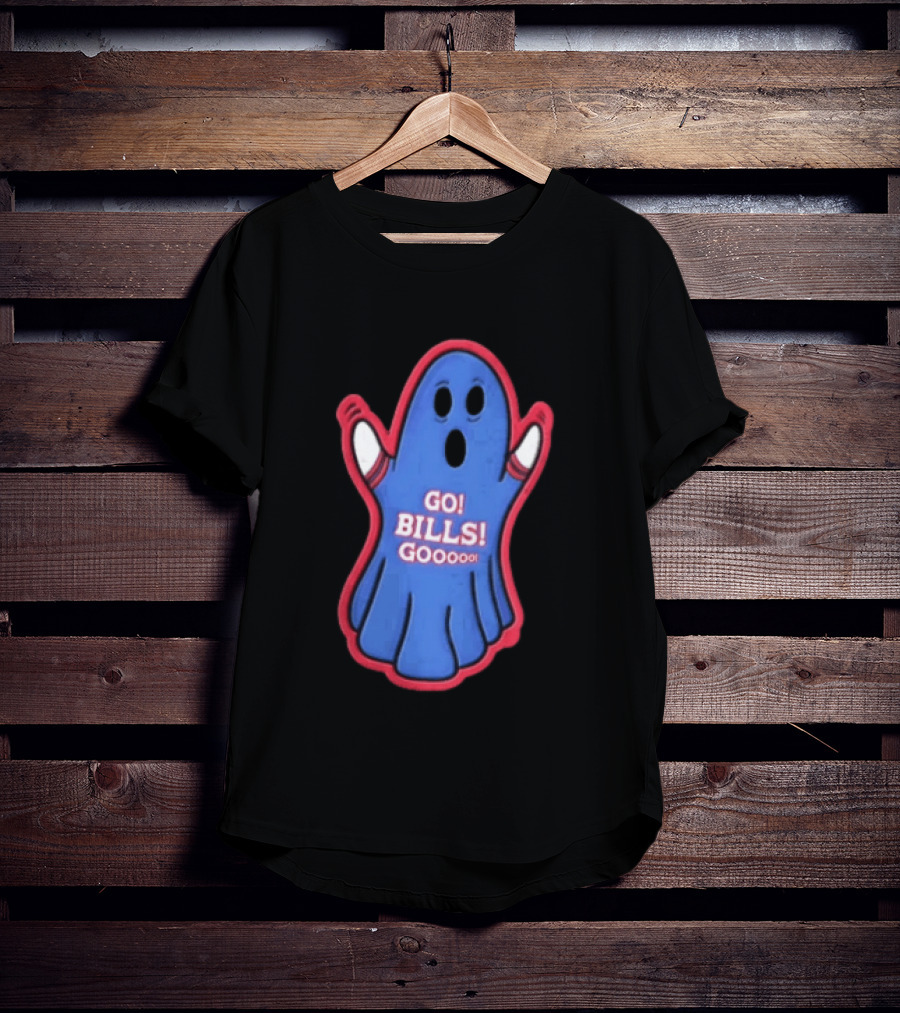 GO Bills Gooooo Blue Ghost In Sports Sleeves T-Shirt