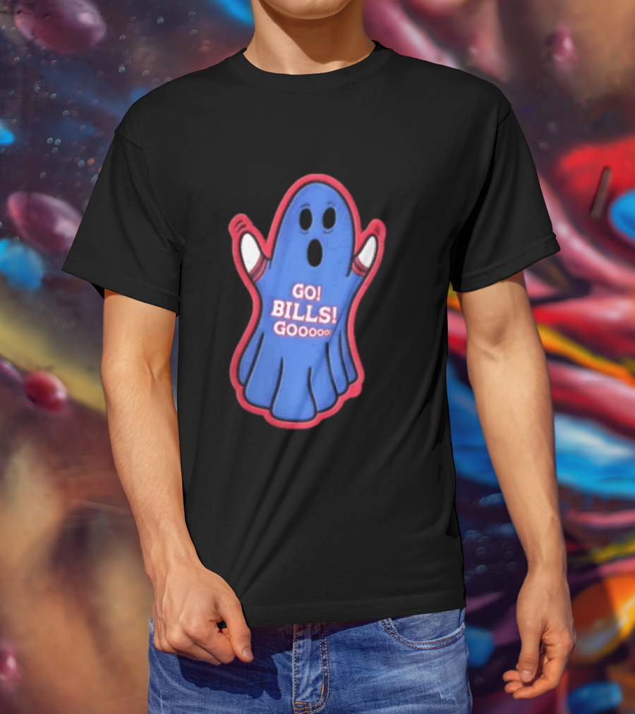 GO Bills Gooooo Blue Ghost In Sports Sleeves T-Shirt