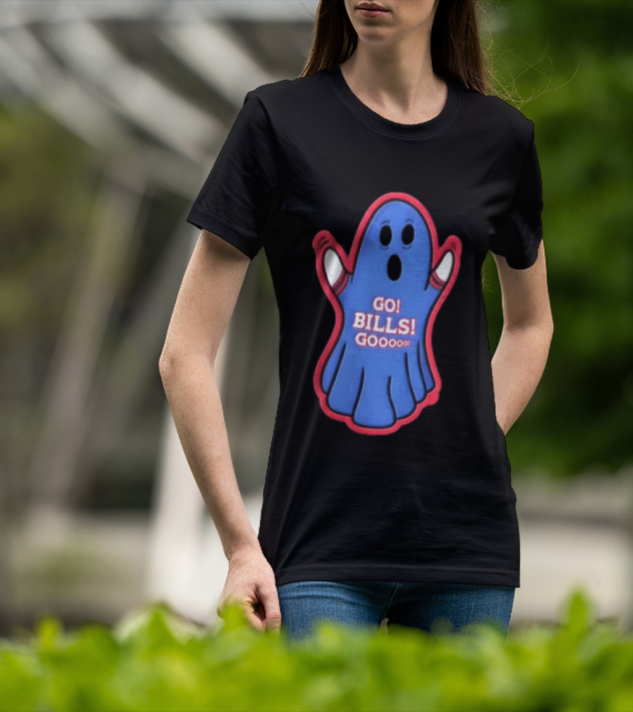 GO Bills Gooooo Blue Ghost In Sports Sleeves T-Shirt