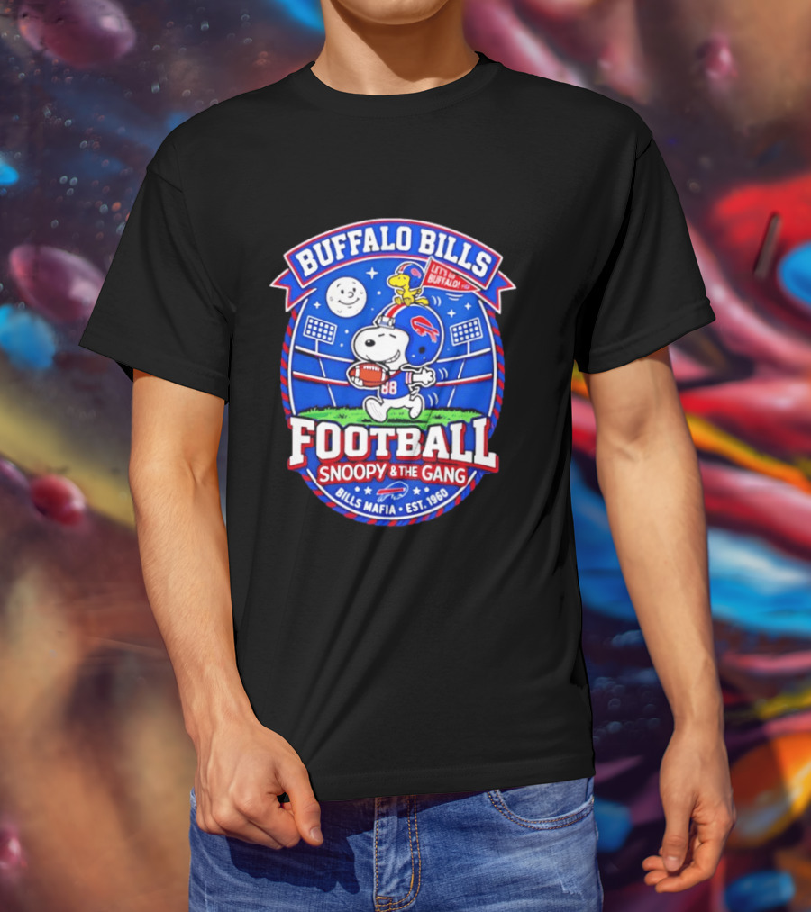 Buffalo Bills Football Snoopy & The Gang Bills Mafia Est 1960 Let's Go Buffalo T-Shirt