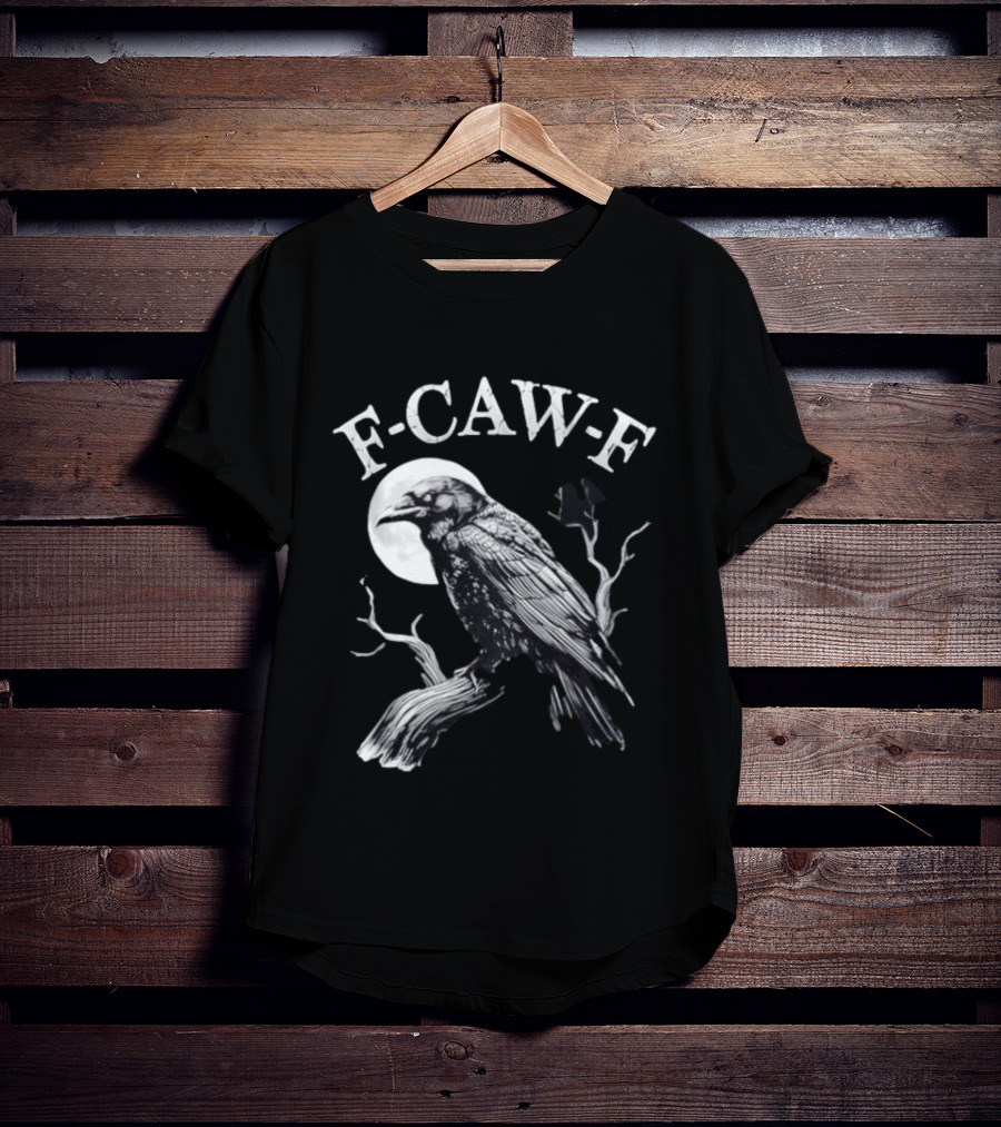 F Caw F Crow Halloween Moon Branches Ravens 2026 T-Shirt