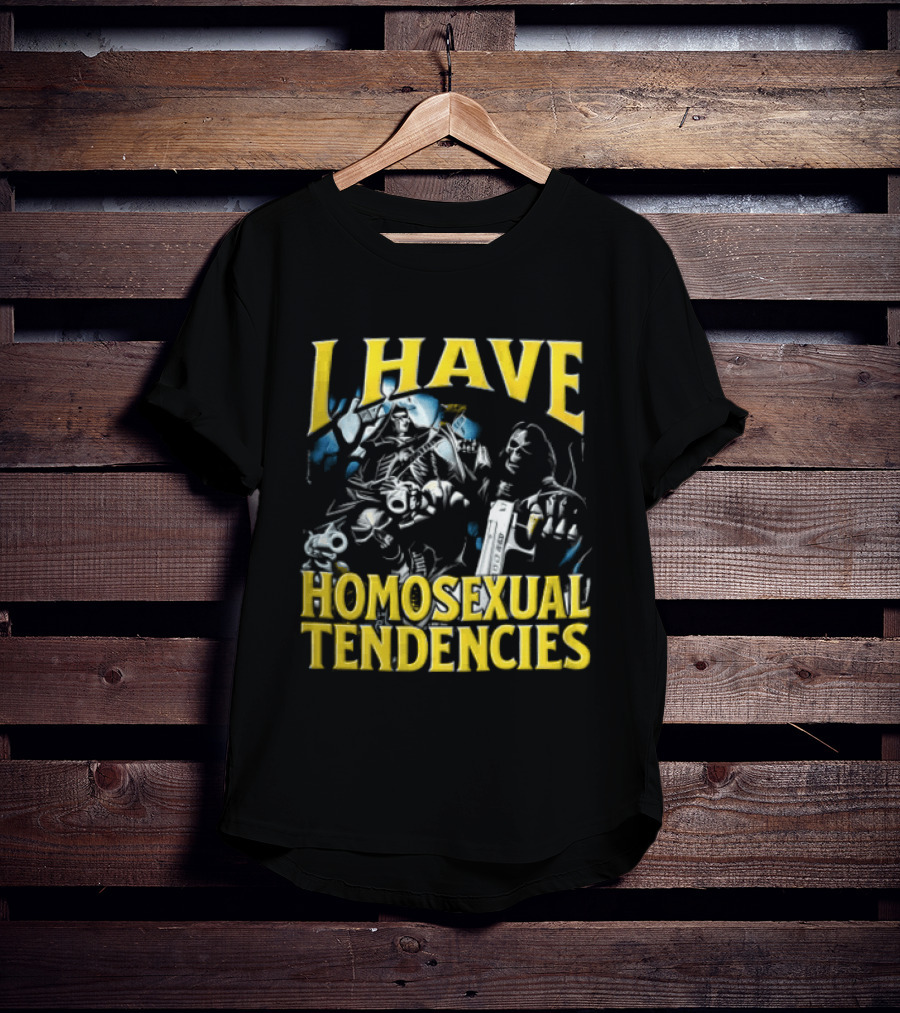 I Have Homosexual Tendencies Skeletons With Handguns Dark T-Shirt