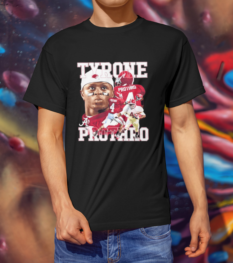 Football Alumni Alabama Crimson Tide Tyrone Prothro Player Collage Athletics T-Shirt