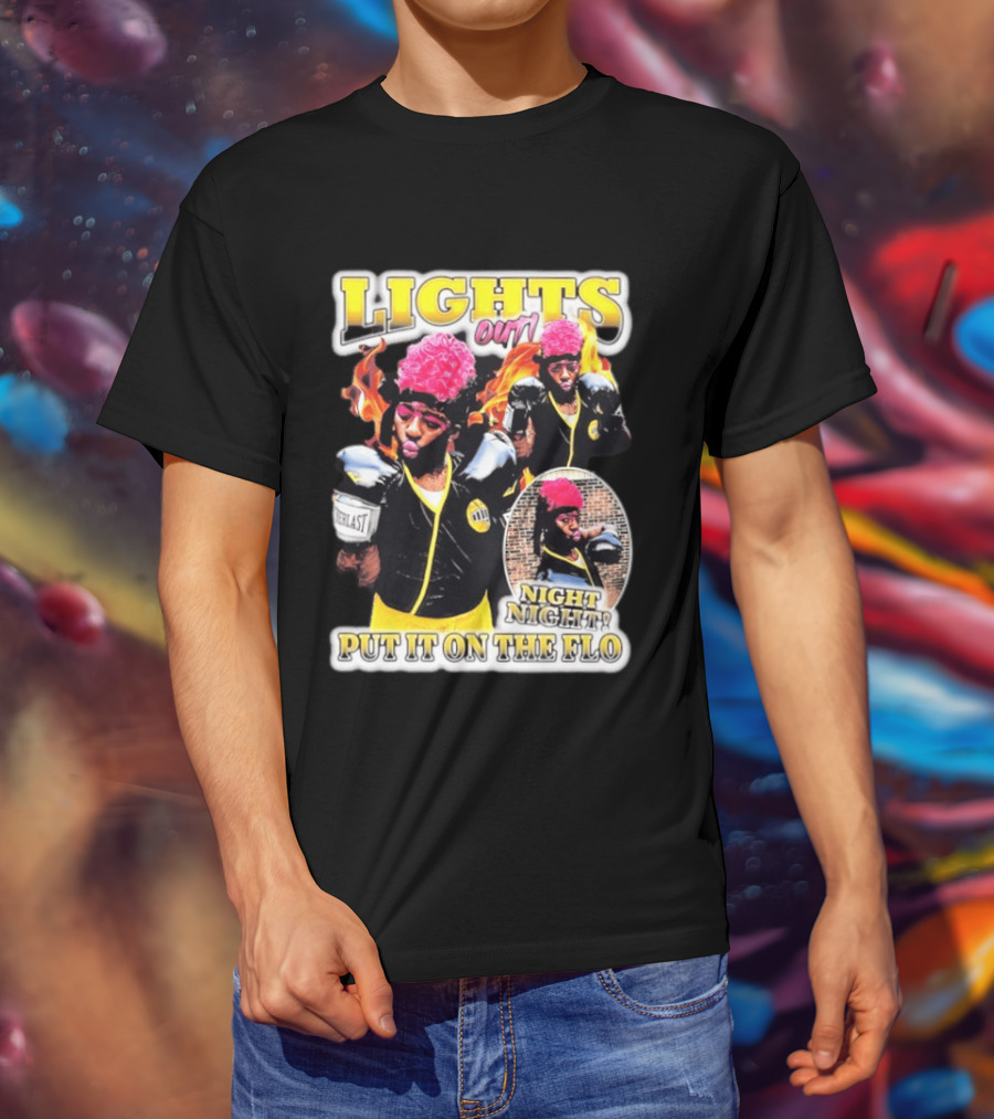 Laquanda Lights Out Night Night Put It On The Flo Boxing Gloves T-Shirt