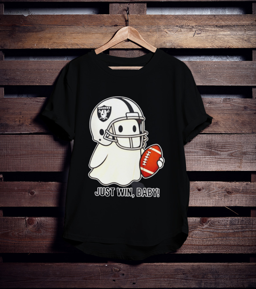 Las Vegas Raiders Just Win Baby Ghost Football Halloween 2026 T-Shirt