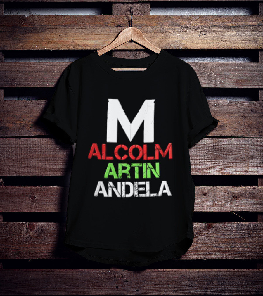 Malcolm Martin Mandela Distressed Stacked T-Shirt