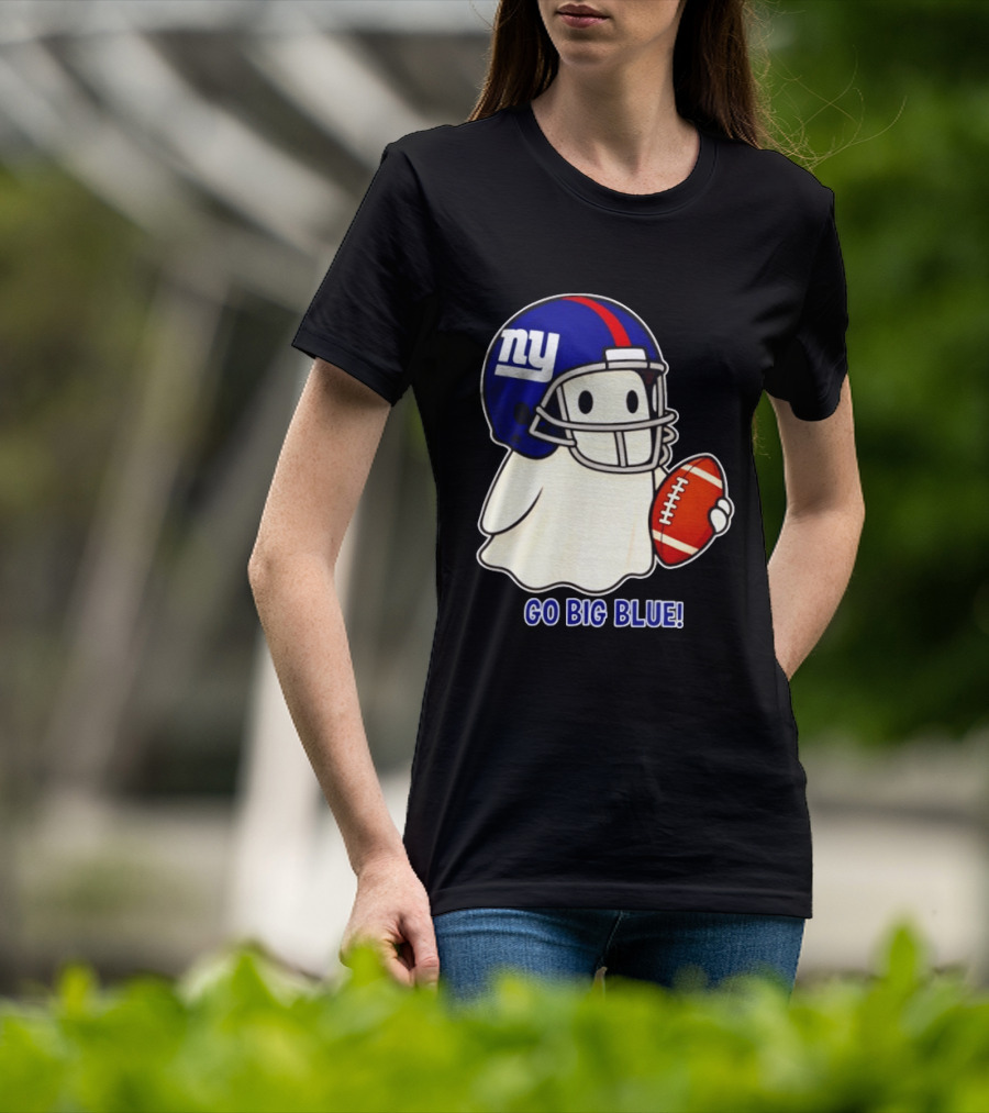 New York Giants Ghost Go Big Blue Halloween 2026 Football T-Shirt